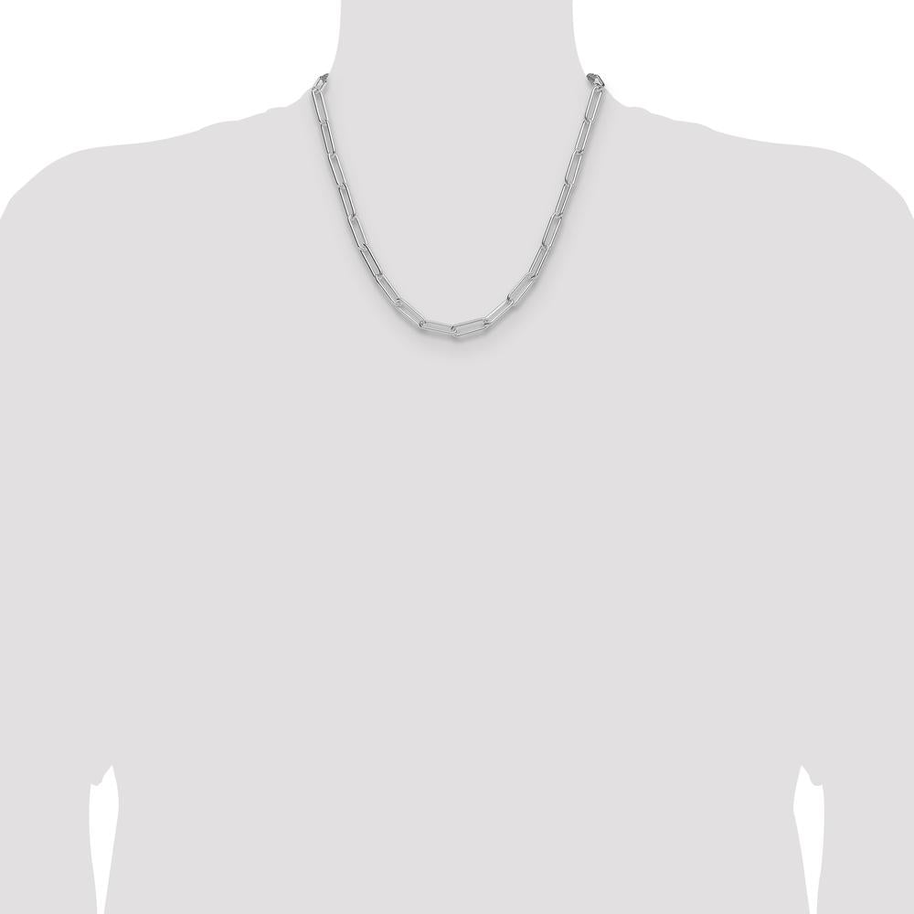Sterling Silver Rhodium-Plated 20" Paperclip Chain Necklace - 5.5mm Width by Lumare Gioia