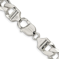 Sterling Silver Rhodium-Plated 20" Pavé Curb Chain Necklace - Polished Finish by Lumare Gioia