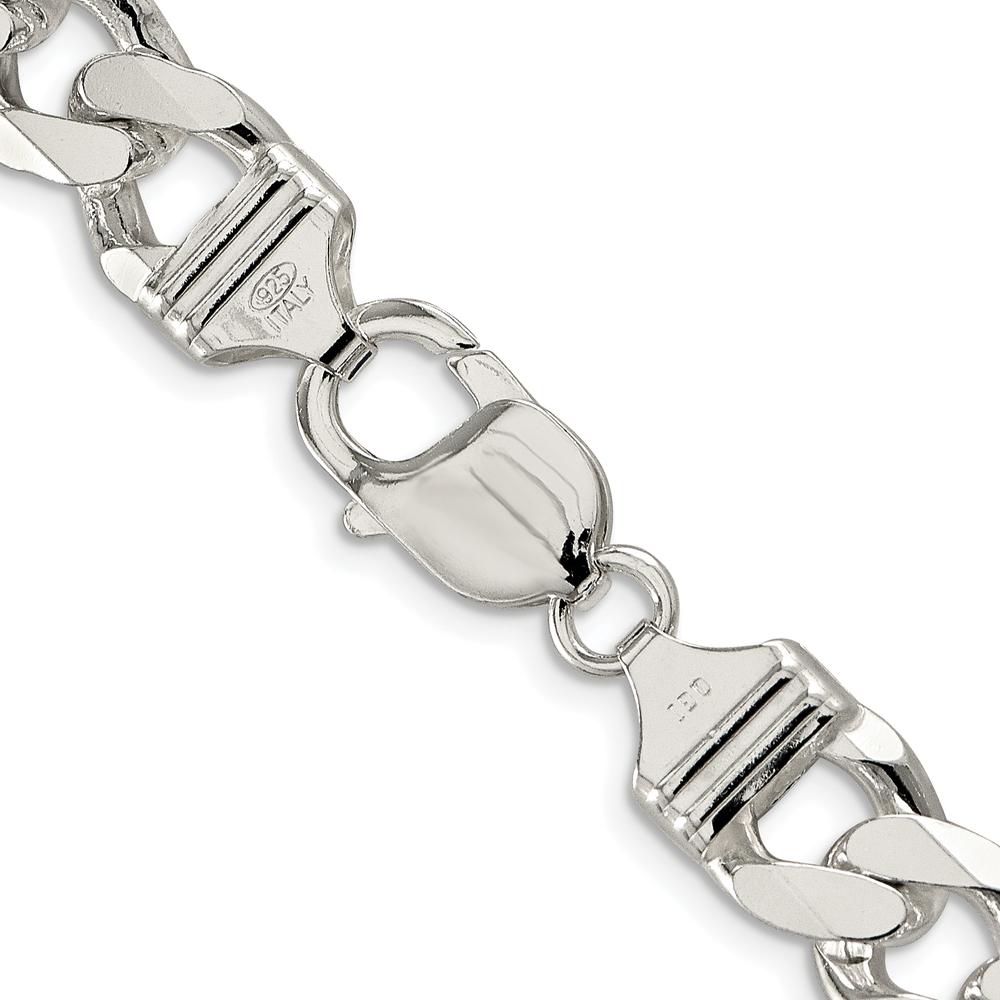 Sterling Silver Rhodium-Plated 20" Pavé Curb Chain Necklace - Polished Finish by Lumare Gioia