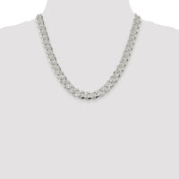 Sterling Silver Rhodium-Plated 20" Pavé Curb Chain Necklace - Polished Finish by Lumare Gioia