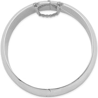 Sterling Silver Rhodium-Plated 20mm Fancy Hinged Bangle Bracelet - Polished Finish by Lumare Gioia