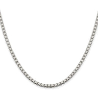 Sterling Silver Rhodium-Plated 22" 3.25mm Box Chain Necklace by Lumare Gioia