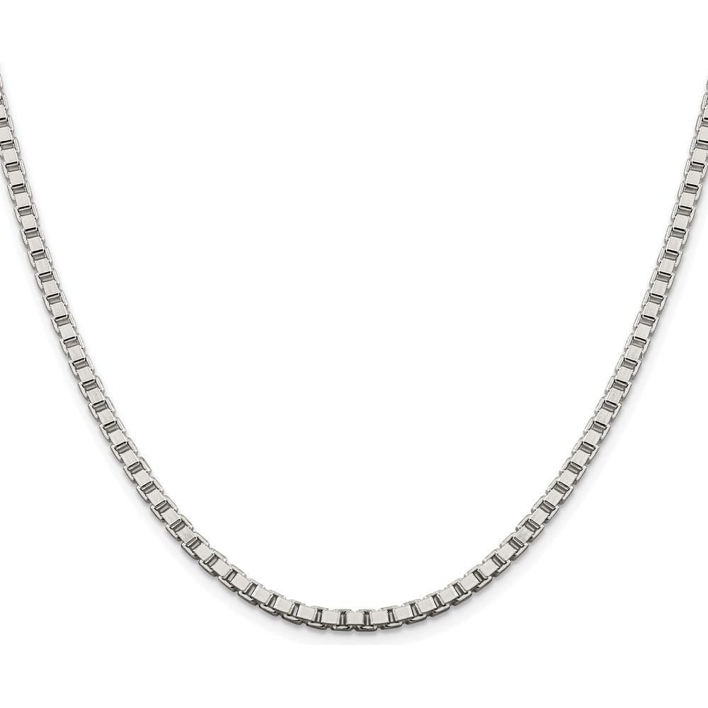 Sterling Silver Rhodium-Plated 22" 3.25mm Box Chain Necklace by Lumare Gioia