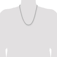 Sterling Silver Rhodium-Plated 22" 4mm Diamond-Cut Franco Chain by Lumare Gioia