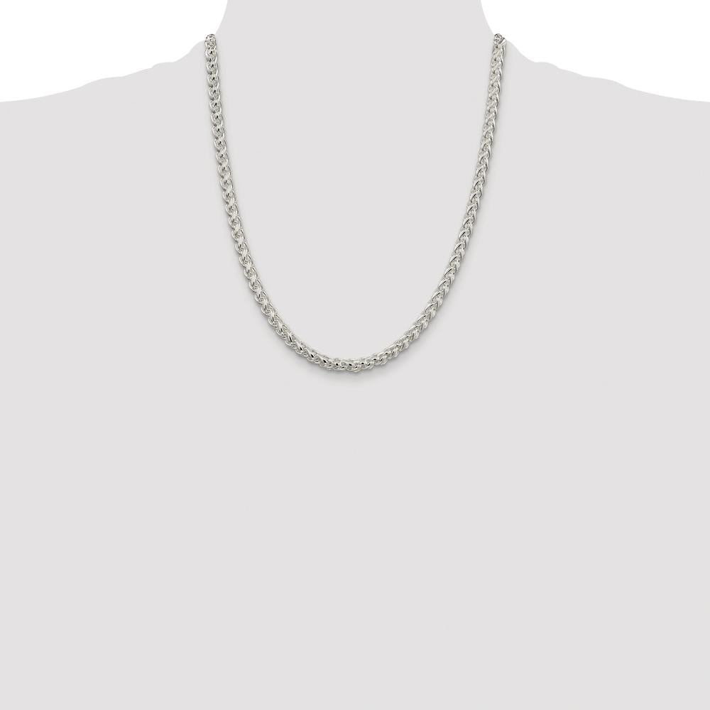 Sterling Silver Rhodium-Plated 22" 5mm Spiga Chain Necklace by Lumare Gioia