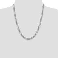 Sterling Silver Rhodium-Plated 22" 6mm Domed Diamond-Cut Curb Chain by Lumare Gioia
