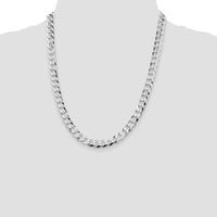 Sterling Silver Rhodium-Plated 22" 8.5mm Flat Curb Chain Necklace by Lumare Gioia