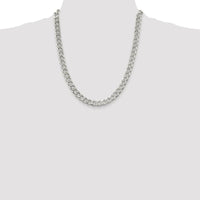Sterling Silver Rhodium-Plated 22" 8mm Pavé Curb Chain Necklace by Lumare Gioia