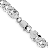 Sterling Silver Rhodium-Plated 22" Beveled Curb Chain - 8.5mm Width by Lumare Gioia