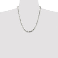 Sterling Silver Rhodium-Plated 22" Beveled Oval Cable Chain Necklace - 5.4mm Width by Lumare Gioia