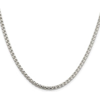 Sterling Silver Rhodium-Plated 22" Box Chain Necklace - 3.6mm Width by Lumare Gioia