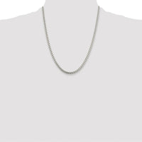 Sterling Silver Rhodium-Plated 22" Box Chain Necklace - 3.6mm Width by Lumare Gioia