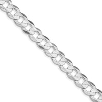 Sterling Silver Rhodium-Plated 22" Concave Beveled Curb Chain - 9.75mm Width by Lumare Gioia