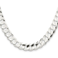 Sterling Silver Rhodium-Plated 22" Concave Beveled Curb Chain - 9.75mm Width by Lumare Gioia