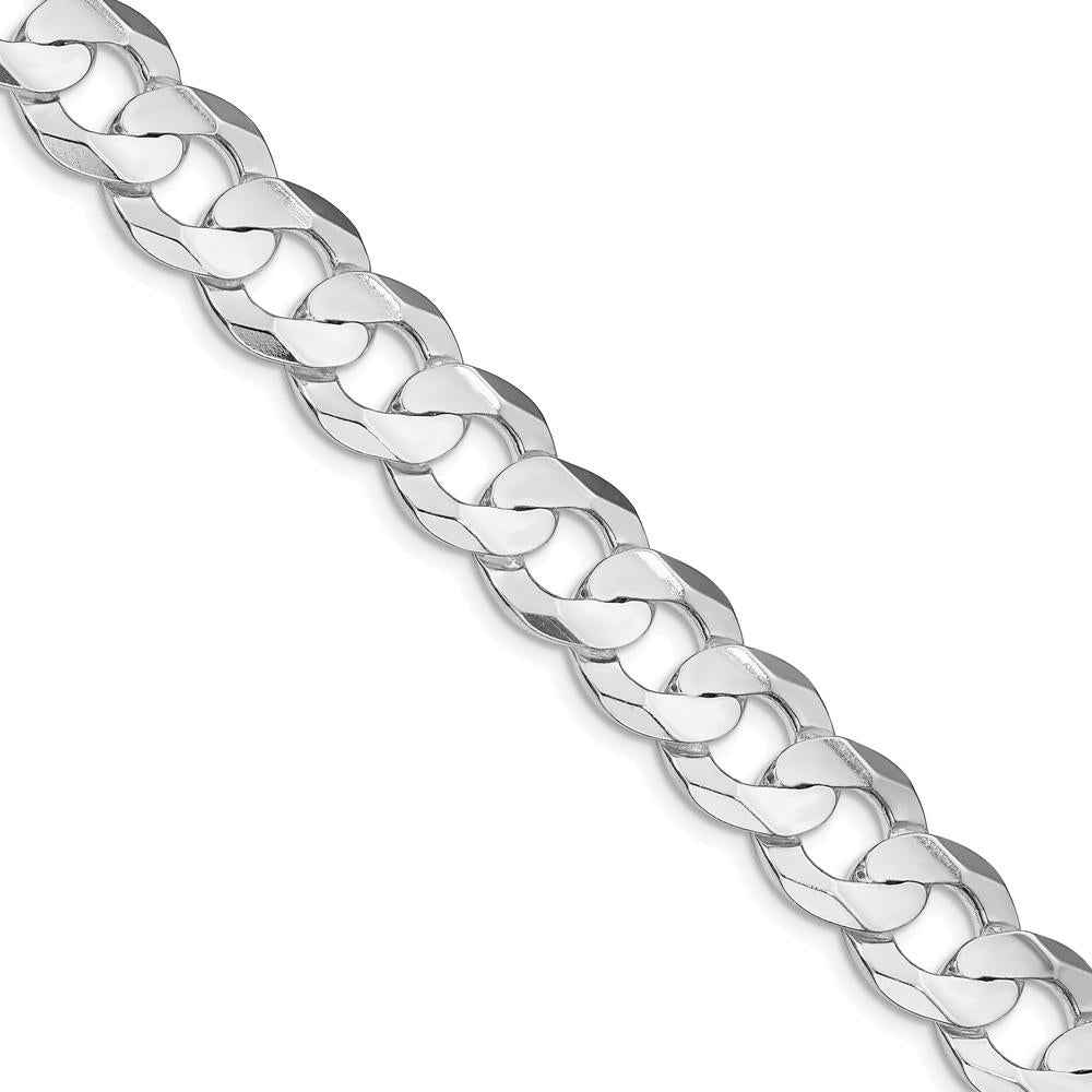 Sterling Silver Rhodium-Plated 22" Concave Beveled Curb Chain - Polished Finish by Lumare Gioia