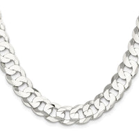 Sterling Silver Rhodium-Plated 22" Concave Beveled Curb Chain - Polished Finish by Lumare Gioia