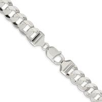 Sterling Silver Rhodium-Plated 22" Concave Beveled Curb Chain - Polished Finish by Lumare Gioia