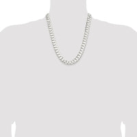 Sterling Silver Rhodium-Plated 22" Concave Beveled Curb Chain - Polished Finish by Lumare Gioia