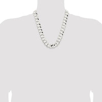 Sterling Silver Rhodium-Plated 22" Concave Beveled Curb Chain by Lumare Gioia