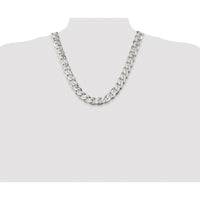 Sterling Silver Rhodium-Plated 22" Curb Chain Necklace - 14.5mm Width by Lumare Gioia