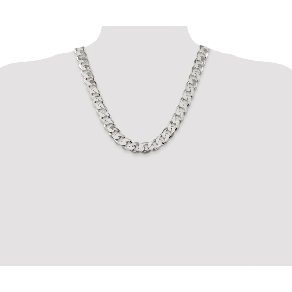 Sterling Silver Rhodium-Plated 22" Curb Chain Necklace - 14.5mm Width by Lumare Gioia