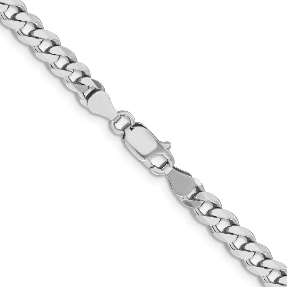 Sterling Silver Rhodium-Plated 22" Curb Chain Necklace - 6mm Width by Lumare Gioia