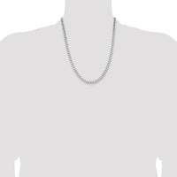 Sterling Silver Rhodium-Plated 22" Curb Chain Necklace - 6mm Width by Lumare Gioia
