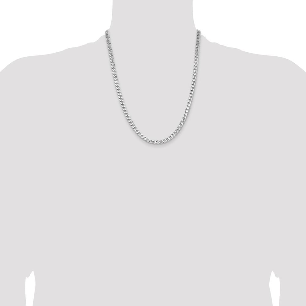 Sterling Silver Rhodium-Plated 22" Curb Chain Necklace - 6mm Width by Lumare Gioia