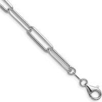 Sterling Silver Rhodium-Plated 22" Diamond-Cut Paperclip Chain Necklace - 5.5mm Width by Lumare Gioia