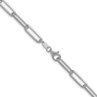 Sterling Silver Rhodium-Plated 22" Diamond-Cut Paperclip Chain Necklace - 5.5mm Width by Lumare Gioia