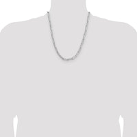 Sterling Silver Rhodium-Plated 22" Diamond-Cut Paperclip Chain Necklace - 5.5mm Width by Lumare Gioia