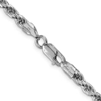 Sterling Silver Rhodium-Plated 22" Diamond-Cut Rope Chain - 4.75mm Width by Lumare Gioia