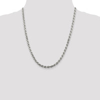 Sterling Silver Rhodium-Plated 22" Diamond-Cut Rope Chain - 4.75mm Width by Lumare Gioia
