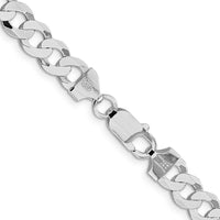 Sterling Silver Rhodium-Plated 22" Flat Curb Chain - 8mm Width by Lumare Gioia