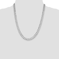 Sterling Silver Rhodium-Plated 22" Flat Curb Chain - 8mm Width by Lumare Gioia