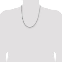 Sterling Silver Rhodium-Plated 22" Franco Chain with Diamond-Cut Links by Lumare Gioia