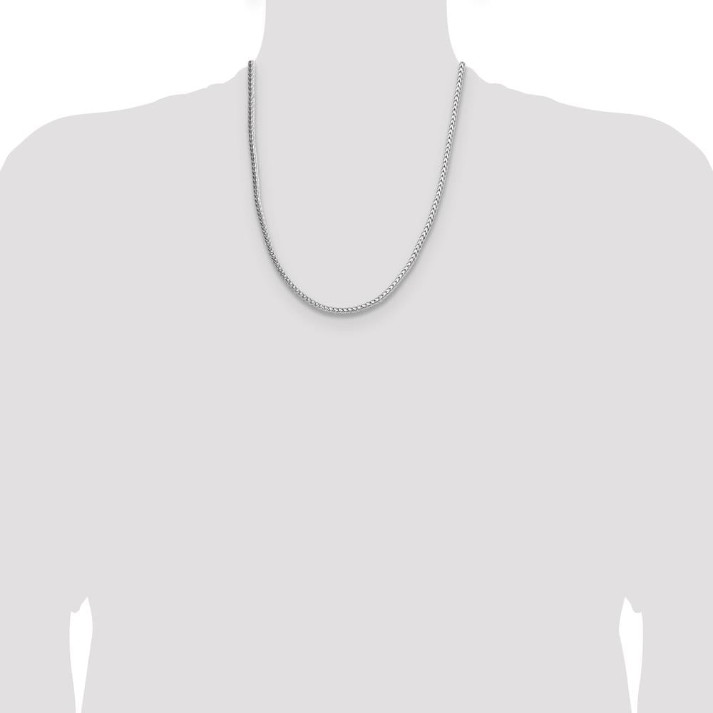 Sterling Silver Rhodium-Plated 22" Franco Chain with Diamond-Cut Links by Lumare Gioia