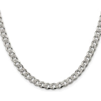 Sterling Silver Rhodium-Plated 22" Pavé Curb Chain Necklace - 5.5mm Width by Lumare Gioia
