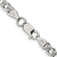 Sterling Silver Rhodium-Plated 22" Pavé Curb Chain Necklace - 5.5mm Width by Lumare Gioia