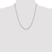Sterling Silver Rhodium-Plated 22" Polished 4mm Round Box Chain Necklace by Lumare Gioia