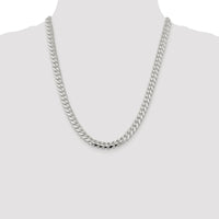 Sterling Silver Rhodium-Plated 22" Polished Curb Chain - 7.8mm Width by Lumare Gioia