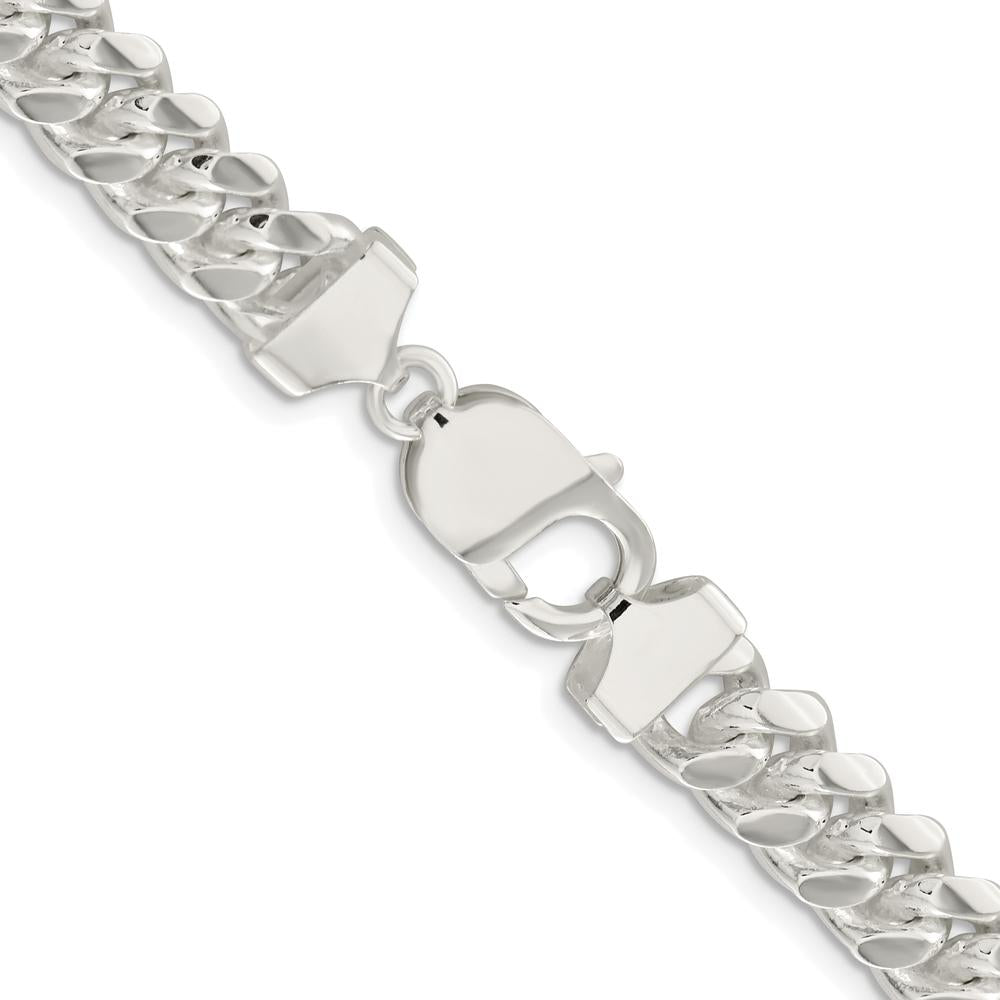 Sterling Silver Rhodium-Plated 22" Polished Domed Curb Chain - 9mm Width by Lumare Gioia