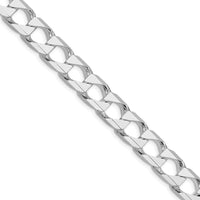 Sterling Silver Rhodium-Plated 24" 10.3mm Diamond-Cut Square Curb Chain Necklace by Lumare Gioia