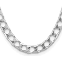 Sterling Silver Rhodium-Plated 24" 10.3mm Diamond-Cut Square Curb Chain Necklace by Lumare Gioia