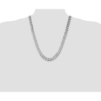 Sterling Silver Rhodium-Plated 24" 11mm Curb Chain Necklace by Lumare Gioia