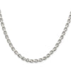 Sterling Silver Rhodium-Plated 24" 4mm Diamond-Cut Rolo Chain Necklace by Lumare Gioia