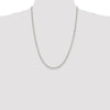 Sterling Silver Rhodium-Plated 24" 4mm Diamond-Cut Rolo Chain Necklace by Lumare Gioia