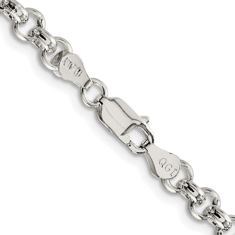 Sterling Silver Rhodium-Plated 24" 5mm Rolo Chain Necklace with Lobster Clasp by Lumare Gioia