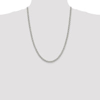 Sterling Silver Rhodium-Plated 24" 5mm Rolo Chain Necklace with Lobster Clasp by Lumare Gioia
