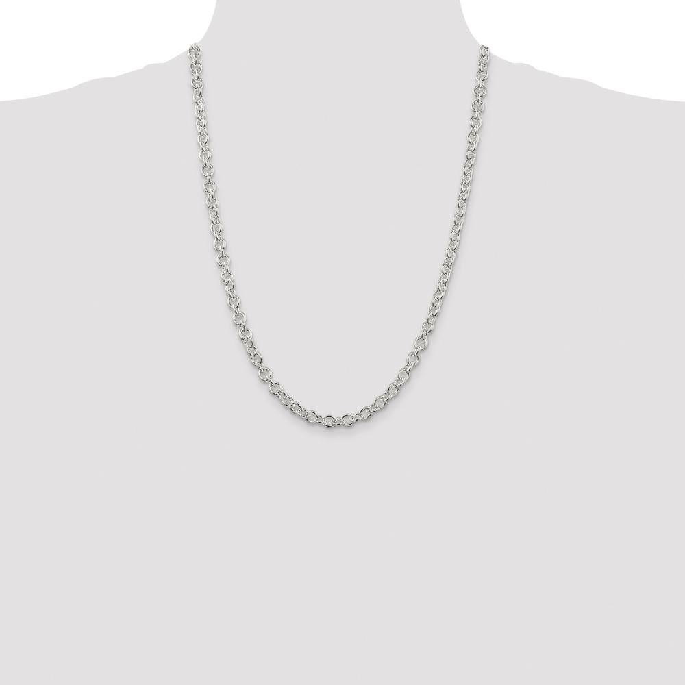 Sterling Silver Rhodium-Plated 24" 6.1mm Cable Chain Necklace by Lumare Gioia